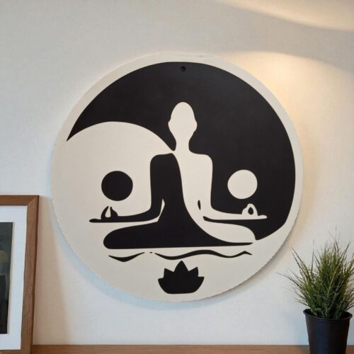 Jin és jang fehér-fekete ajtó-vagy faldísz